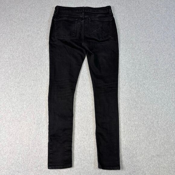 Asos Design Jeans Skinny Mid Rise Men Black W32L34 Distressed Cotton Blend Denim - Picture 2 of 9